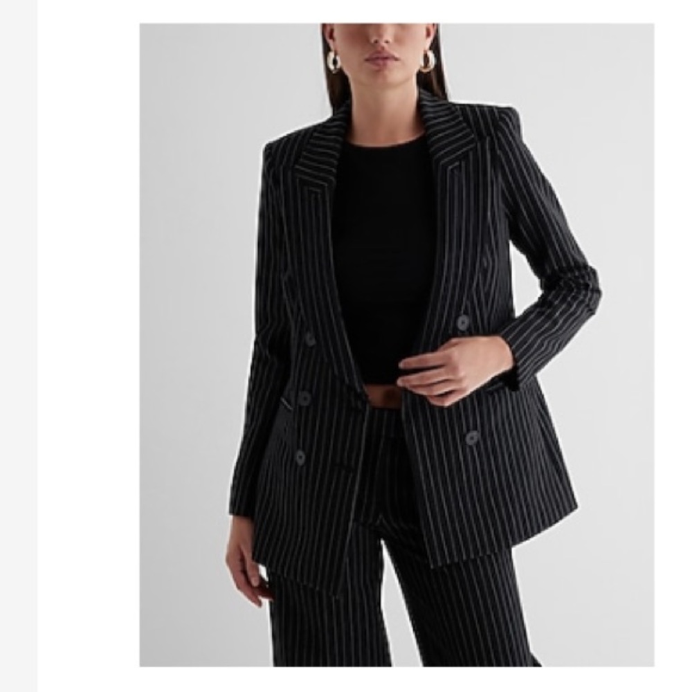 Double-breasted pin-stripe blazer